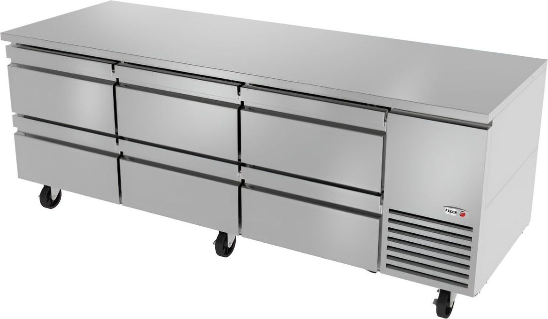 Fagor - SWR Series 115V, 93" Deep Undercounter Worktops Refrigerator With Six Drawer - SWR-93-D6