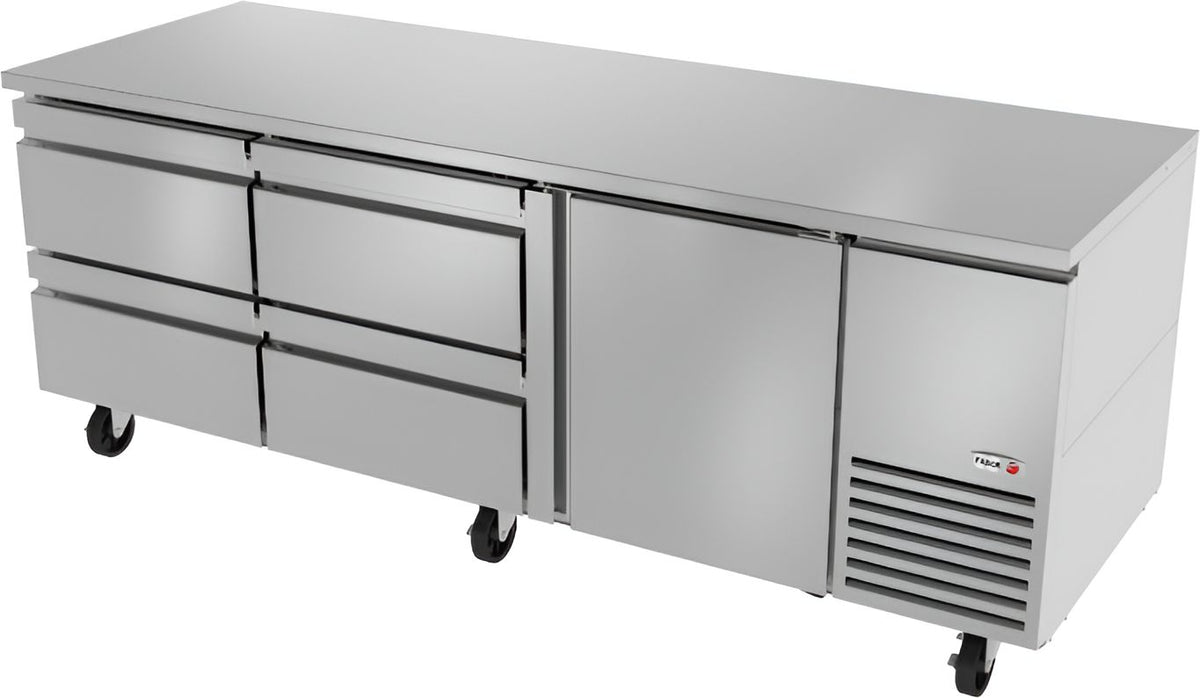 Fagor - SWR Series 115V, 93" Single Door Deep Undercounter Worktops Refrigerator With Four Drawer - SWR-93-D4