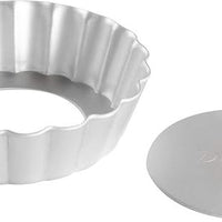 Fat Daddio's - 11" x 1" Aluminum Anodized Removable Bottom Fluted Tart Pan - PFT-11