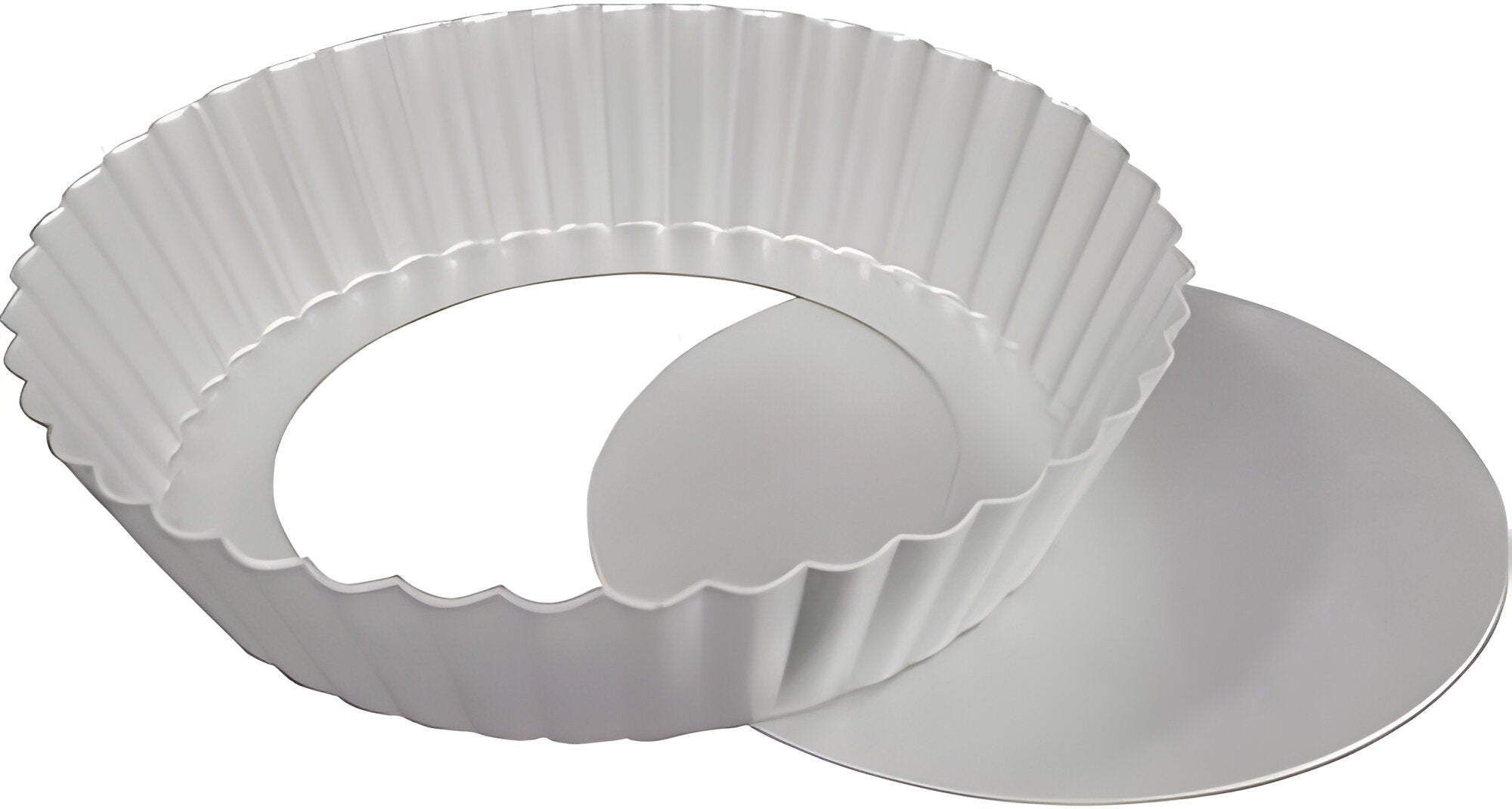 Fat Daddio's - 13.75" X 4.25" X 1" Aluminum Anodized Oblong Removable Bottom Fluted Tart Pan - PFT-1375