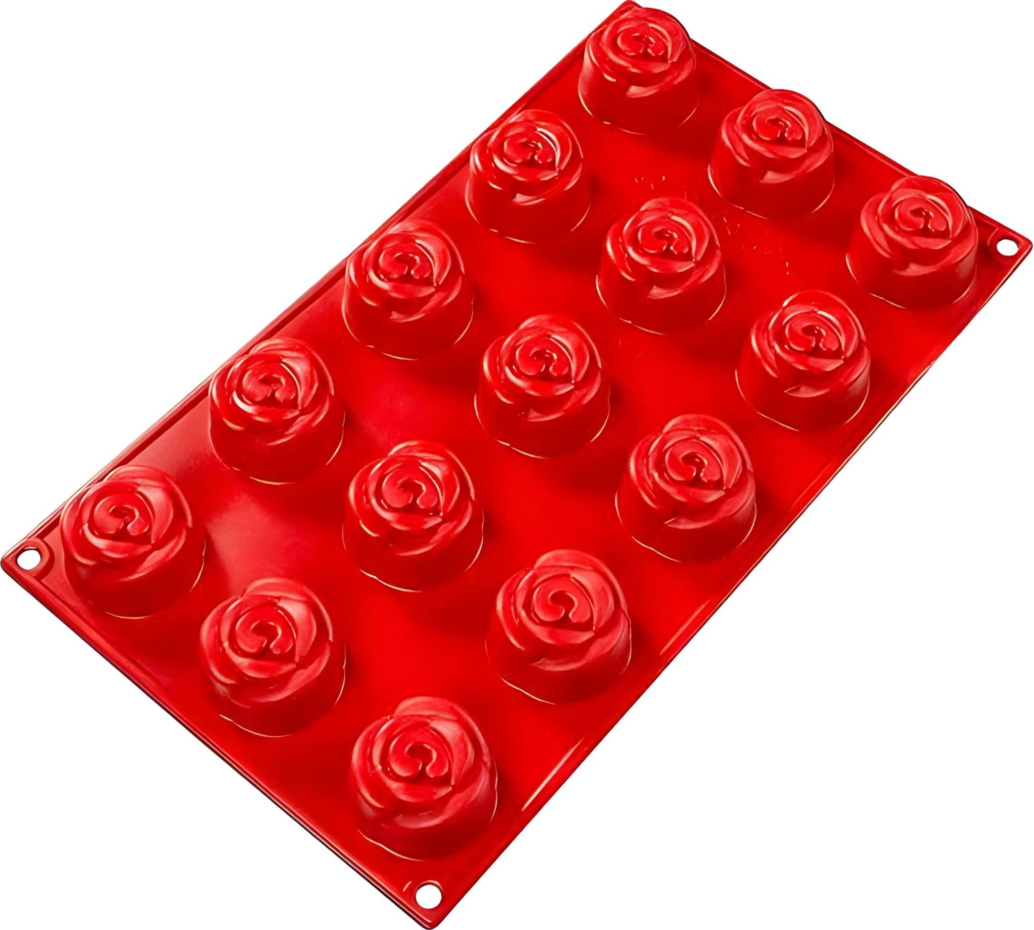 Fat Daddio's - 1.73" x 1.06" Silicone 15 Cavities Baking Rose Mold - SMF-074