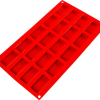 Fat Daddio's - 1.93" x 1.02" x 0.43" Silicone 20 Cavities Baking Financier Mold - SMF-025