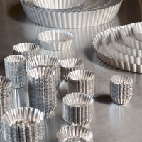 Fat Daddio's - 2"X 0.9" Aluminum Natural Solid Bottom Heavy Duty Mini Tartlette Pan Pack Of 20 - PMTH-2