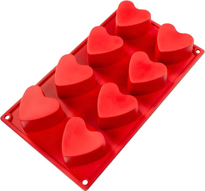 Fat Daddio's - 2.36" x 1.38" Silicone 8 Cavities Baking Heart Mold - SMF-040
