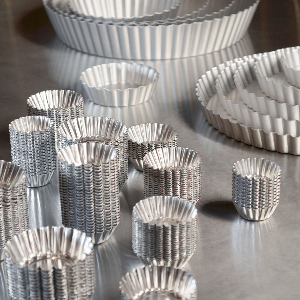 Fat Daddio's - 2.5" Aluminum Natural Solid Bottom Heavy Duty Mini Tartlette Pan,Pack Of 20 - PMTH-25