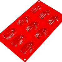 Fat Daddio's - 2.68" x 1.77" x 0.67" Silicone 1 Oz Baking Madeleine Mold with 9 Cavities - SMF-032