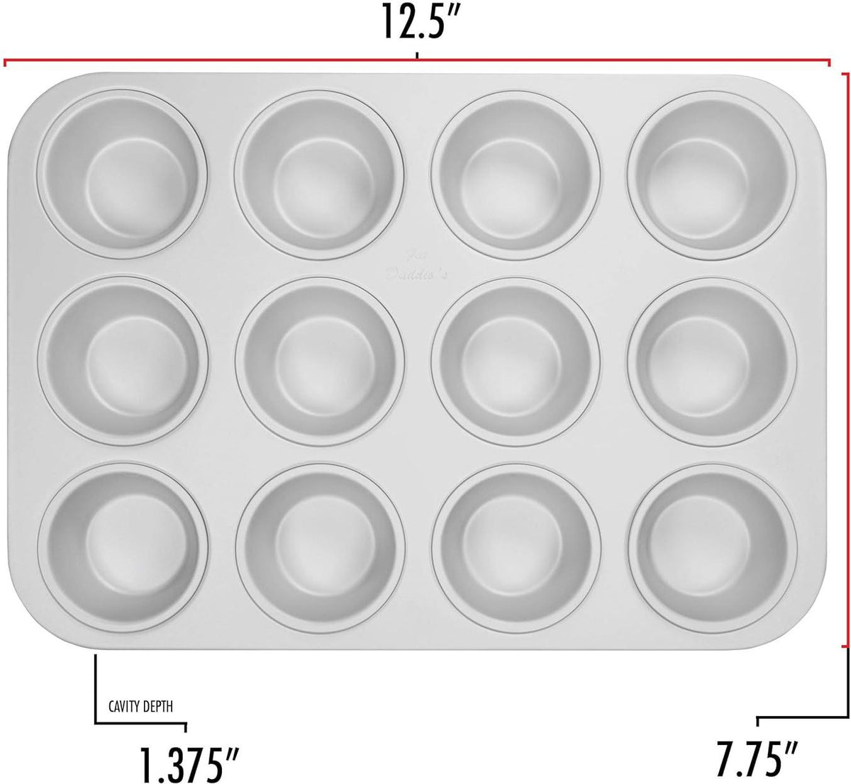 Fat Daddio's - 2.875" X 2" X 1.375" Aluminum Anodized Muffin Pan - MFN-STD
