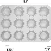 Fat Daddio's - 2.875" X 2" X 1.375" Aluminum Anodized Muffin Pan - MFN-STD