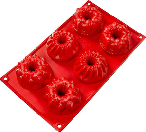 Fat Daddio's - 2.95" x 1.57" Silicone 6 Cavity Baking Regal Variety Mold -SMF-061