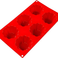 Fat Daddio's - 3.11" x 1.46" Silicone 6 Cavities Baking Brioche Mold with - SMF-034