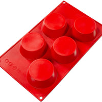 Fat Daddio's - 3.19" x 1.26" Silicone 5 Cavities Baking Muffin Mold - SMF-024