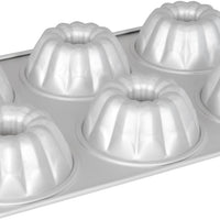 Fat Daddio's - 4" Aluminum Anodized Mini Fluted Baking Mold Pan - MFN-FMC