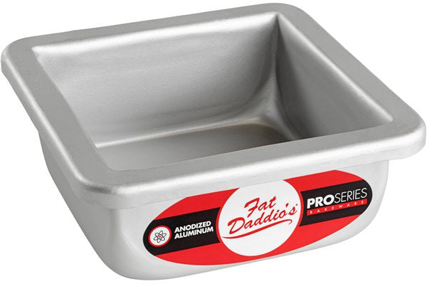 Fat Daddio's - 4" x 4" x 2" Anodized Aluminum Square Cake Pan - PSQ-442 - DISCONTINUED