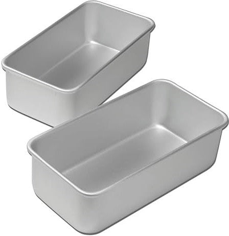 Fat Daddio's - 7.7" X 3.75" X 2.5" Aluminum Anodized Bread Pan, Pack of 2 Piece - BP-SET