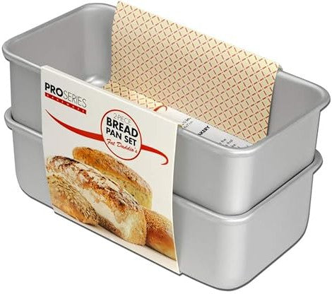 Fat Daddio's - 7.7" X 3.75" X 2.5" Aluminum Anodized Bread Pan, Pack of 2 Piece - BP-SET