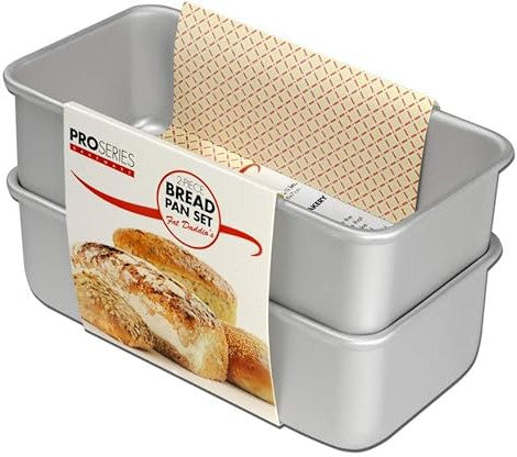 Fat Daddio's - 7.7" X 3.75" X 2.5" Aluminum Anodized Bread Pan, Set of 2 Piece - BP-SET