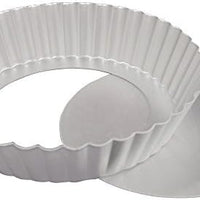 Fat Daddio's - 8" x 1" Aluminum Anodized Removable Bottom Fluted Tart Pan - PFT-8