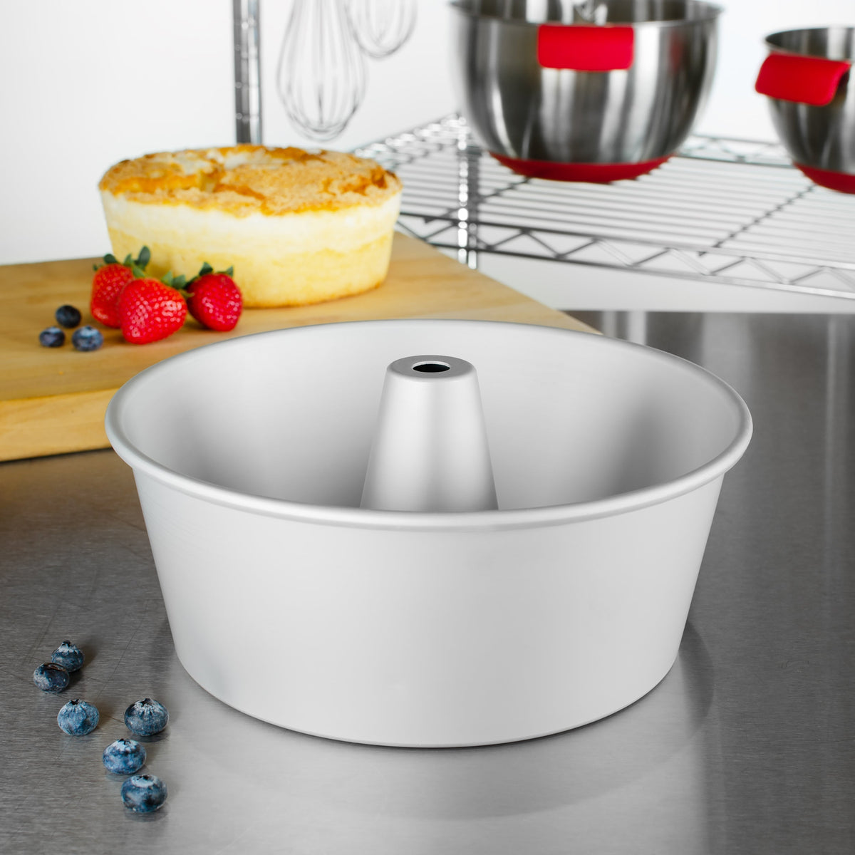 Fat Daddio's - 8" x 3.75" Anodized Aluminum, Round Angel Food/Baking Pan - PAF-8375