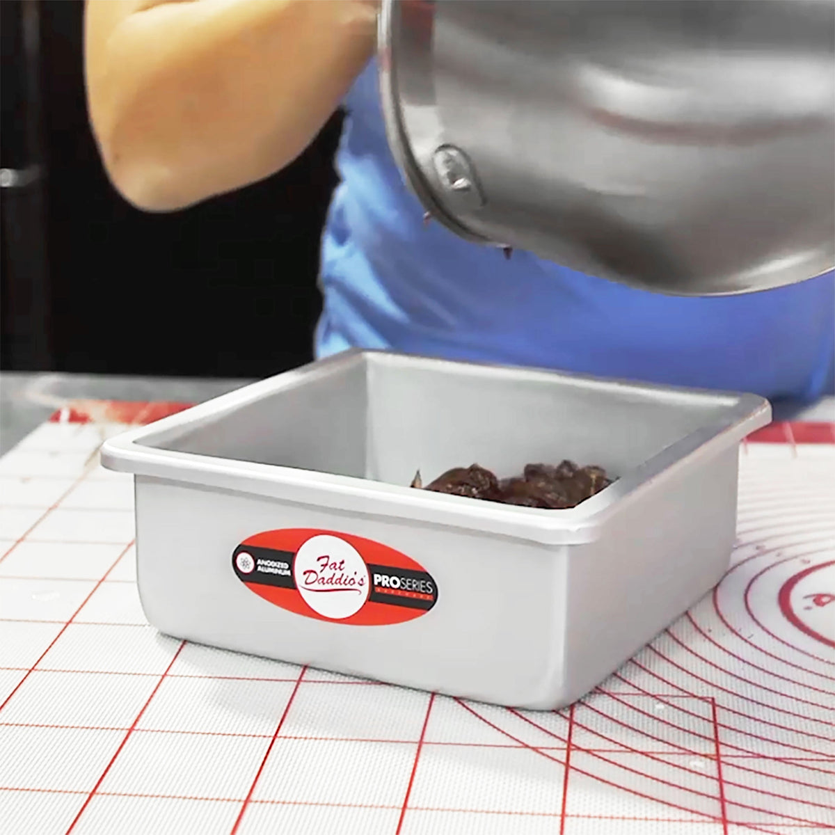 Fat Daddio's - 8" x 8" x 3" Anodized Aluminum Square Cake Pan - PSQ-883