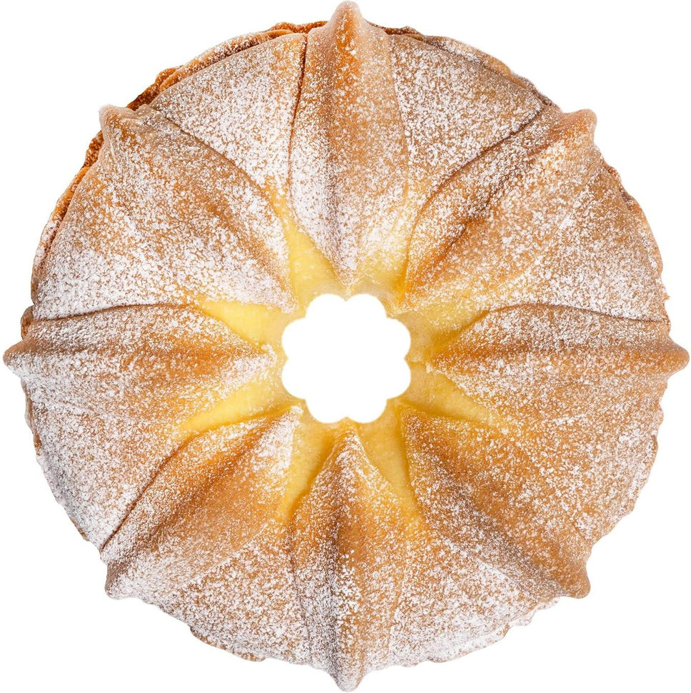 Fat Daddio's - 8.5" x 3.75" Non-Stick Silicone 3.75 Cup Bakeware Floral Crown Tube Cake Pan Mold - SMF-202