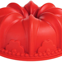 Fat Daddio's - 8.5" x 3.75" Non-Stick Silicone 3.75 Cup Bakeware Floral Crown Tube Cake Pan Mold - SMF-202