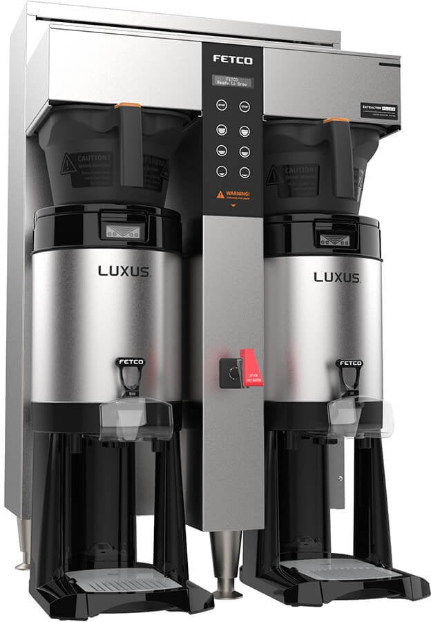 Fetco - 1.5 Gal Extractor Plastic BB Plus Double Automatic Thermal Server Coffee Brewer with Max Amp Draw 25.5 & 22.2 - E1252US-UB230-PM110 (Special Order Item, ETA 3-4 Weeks)