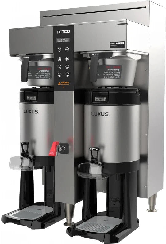 Fetco - 2 Gal Extractor Plastic BB Plus Double Automatic Thermal Server Coffee Brewer with Max Amp Draw 25.5 & 22.2 - E1253US-UB230-PM110 (Special Order Item, ETA 3-4 Weeks)
