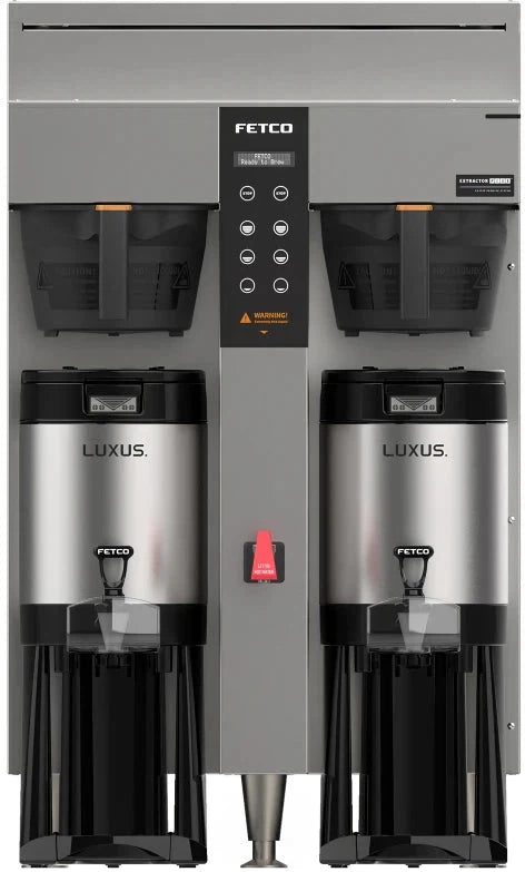 Fetco - 2 Gal Extractor Plastic BB Plus Double Automatic Thermal Server Coffee Brewer with Max Amp Draw 42.2 & 36.6 - E1253US-UB250-PM110 (Special Order Item, ETA 3-4 Weeks)