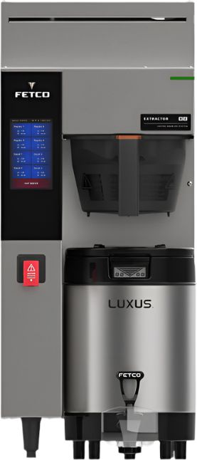 Fetco - 208-240V Metal BB Single Automatic Thermal Server Coffee Brewer - E2231US-1X117-MA011 (Special Order Item, ETA 3-4 Weeks)