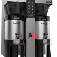 Fetco - 26.25" 208-240V Extractor Plus Metal BB Double Automatic Thermal Server Coffee Brewer - E1242US-1B230-MM010 (Special Order Item, ETA 3-4 Weeks)