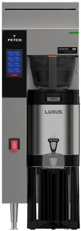 Fetco - 34.5" 208-240V Metal BB Single Automatic Thermal Server Coffee Brewer - E2241US-1X117-MA011 (Special Order Item, ETA 3-4 Weeks)