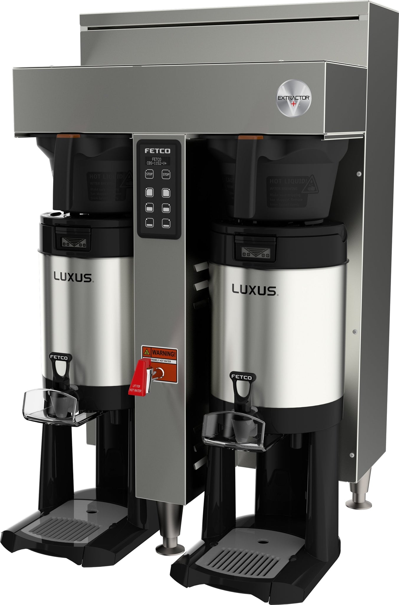 Fetco - Extractor Series Double Station Coffee Brewer 3 x 3.0 kW with Bypass Valve &Metal Brew Basket - CBS-1152V+