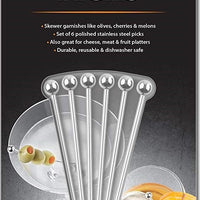 Final Touch - Stainless Steel Cocktail Picks, Pack of 6 - FTA7307