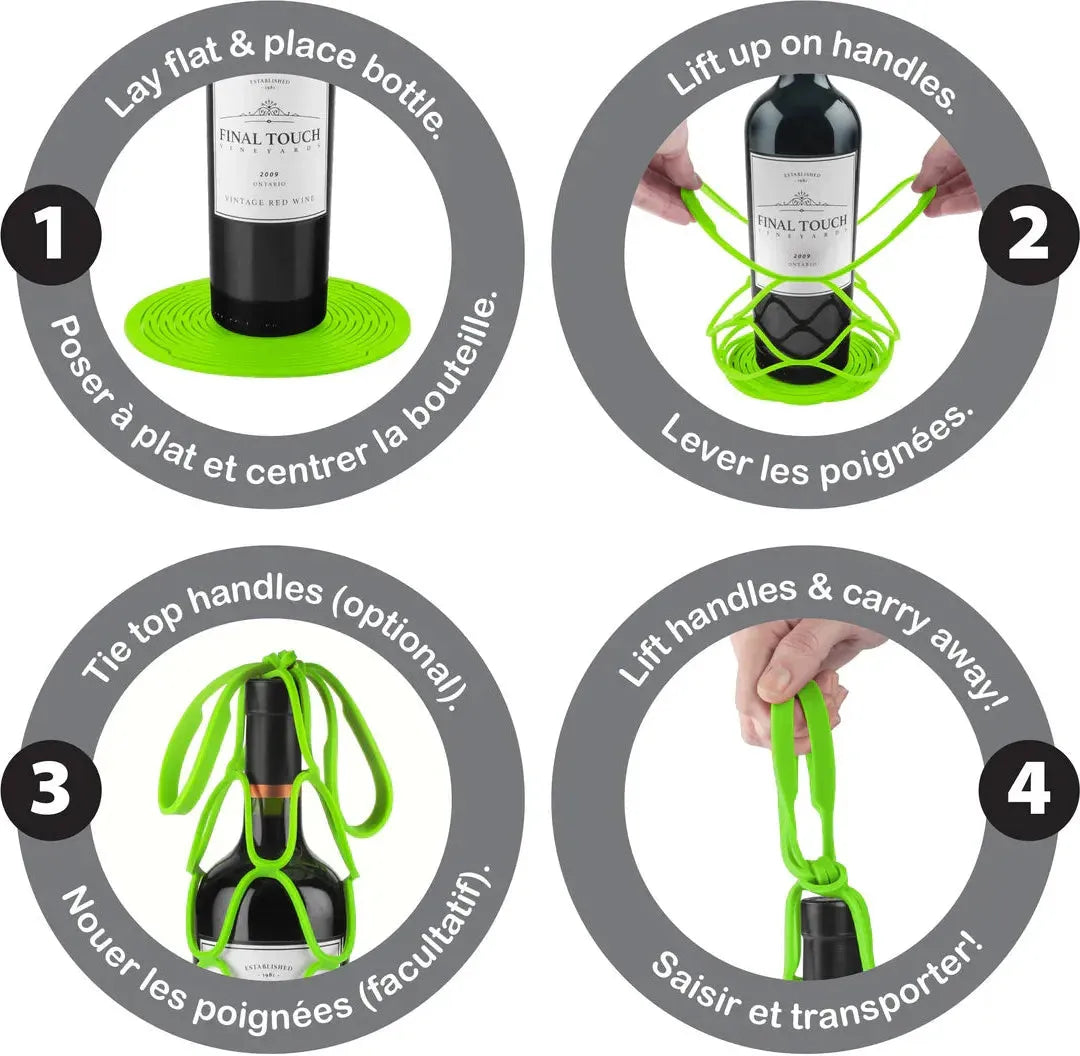 Final Touch - Up&Away Collapsible Silicone Bottle Bag Green - FTA1074