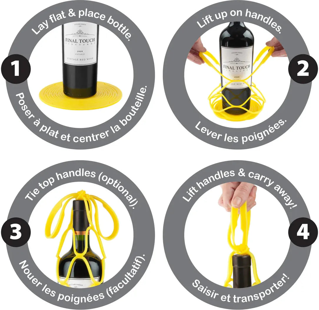 Final Touch - Up&Away Collapsible Silicone Bottle Bag Yellow - FTA1075
