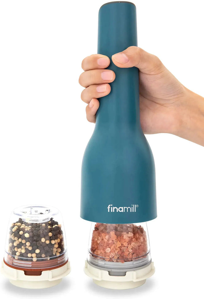 Finamill - Ocean Blue Grinder with 2 Pods (ProPlus & Peppercorn), Battery Operated - GP803437-111OCB