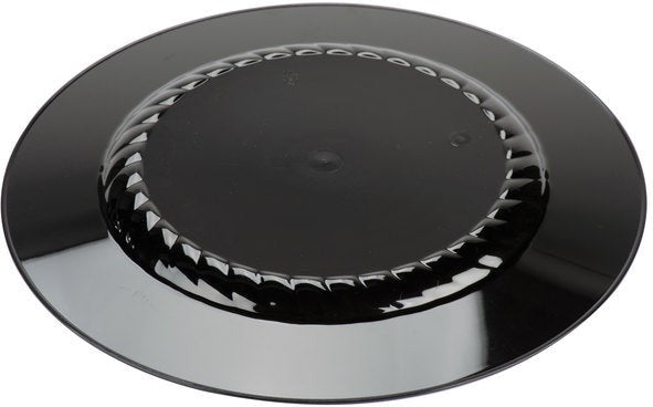 Fineline Settings - 10" Black/Gold Plastic Plate, 12/Pk, 10 Pk/Cs - 510-BKG