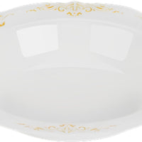 Fineline Settings - 10 Oz Bone Plastic Bowl With Gold Trim, 10 Pack - 5901