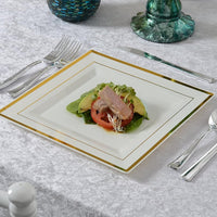 Fineline Settings - 10" Square Plastic Dinner Plate, 10 X 12/cs - 5510-BO