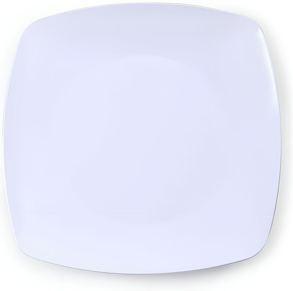Fineline Settings - 10" White Plastic Square Plate, Pack of 120 - 1510WH
