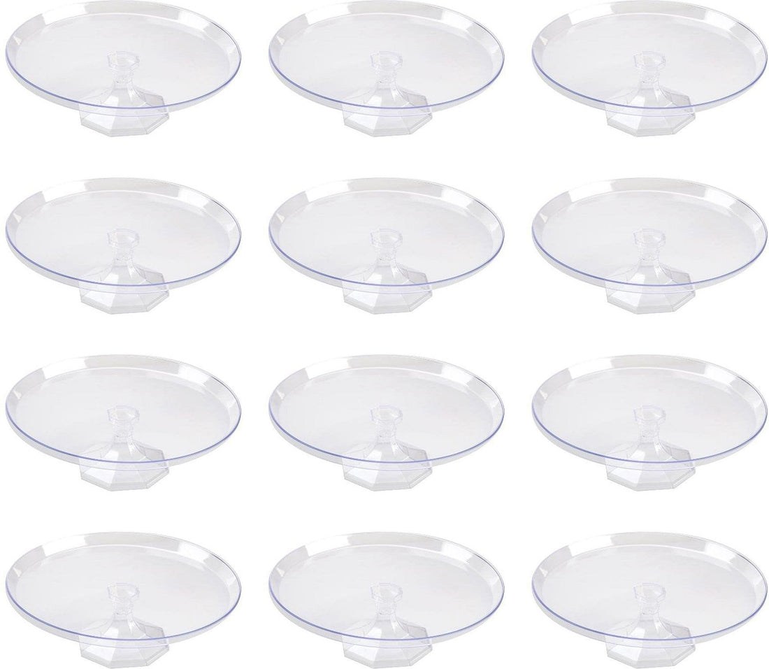 Fineline Settings - 11.75" Clear Plastic Cake Stand, 12/cs - 3601-CL