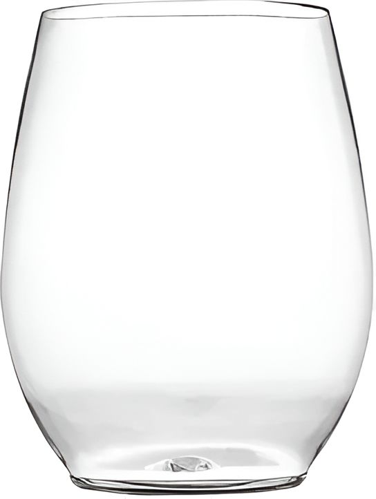 Fineline Settings - 12 Oz Clear Renaissance Plastic Stemless Wine Goblet, 64/cs - 2712