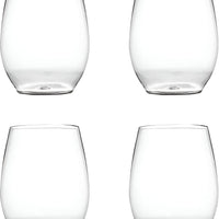 Fineline Settings - 12 Oz Clear Renaissance Plastic Stemless Wine Goblet Glass, 64/cs - 2712