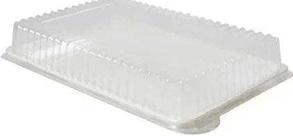 Fineline Settings - 12" x 18" Clear Plastic Rectangular High Dome Lid, 40/cs - DDRC1812.L