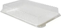 Fineline Settings - 12" x 18" Clear Plastic Rectangular High Dome Lid, 40/cs - DDRC1812.L