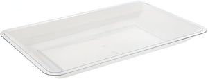 Fineline Settings - 14" x 10" Clear Plastic Rectangular Tray, 25/cs - RC472CL