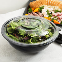 Fineline Settings - 160 Oz Black PET Plastic Salad Bowl, 25/cs - 5160-BK