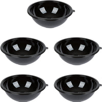 Fineline Settings - 160 Oz Black PET Plastic Salad Bowl, 25/cs - 5160-BK
