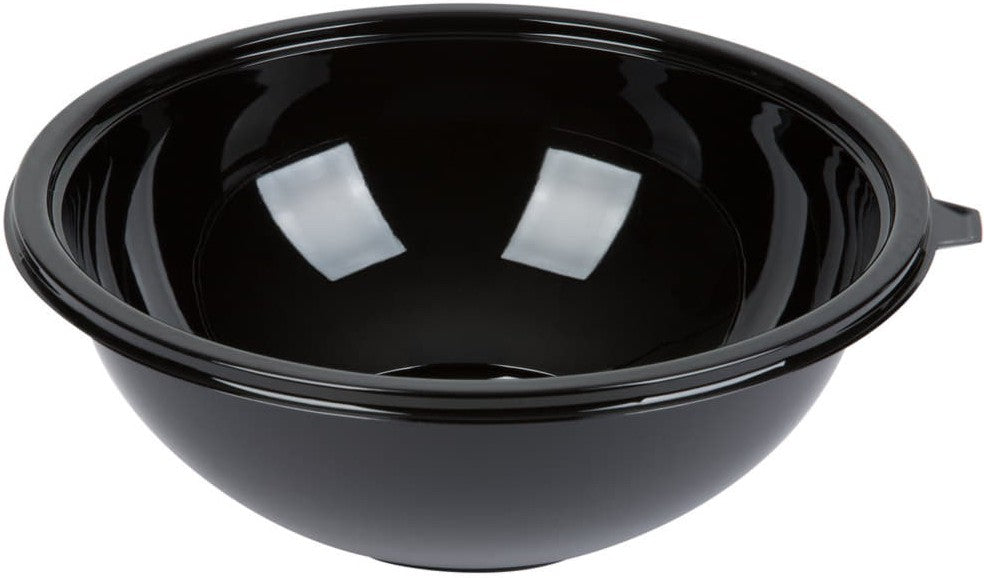 Fineline Settings - 160 Oz Black PET Plastic Salad Bowl, 25/cs - 5160-BK
