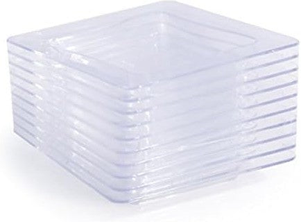 Fineline Settings - 3" x 3" Clear Plastic Disposable Tiny Tray, 20/Cs - B6200